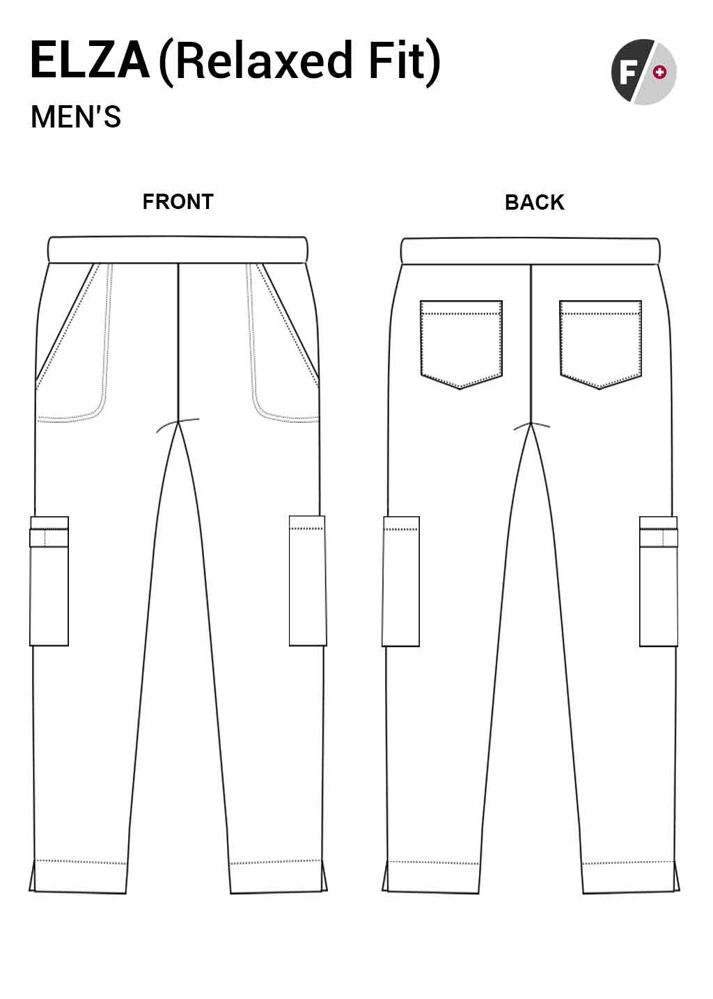 Elza Mens Pants Men's Scrubs