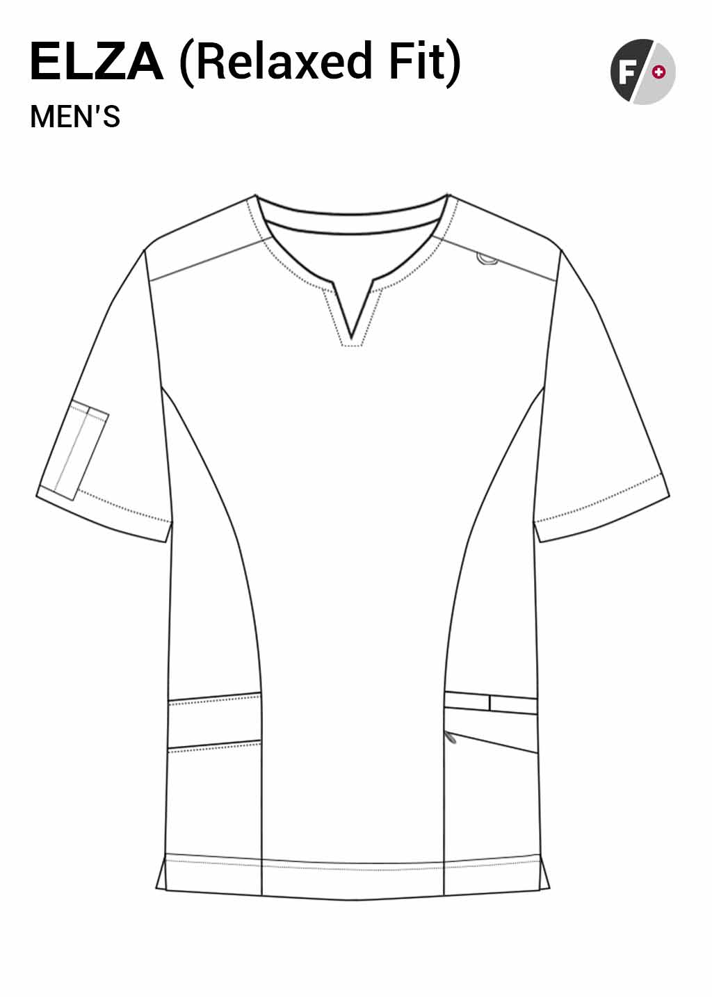 Elza Mens Top Men's Scrubs