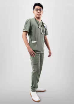 Men's Scrubs - Elza - Olive