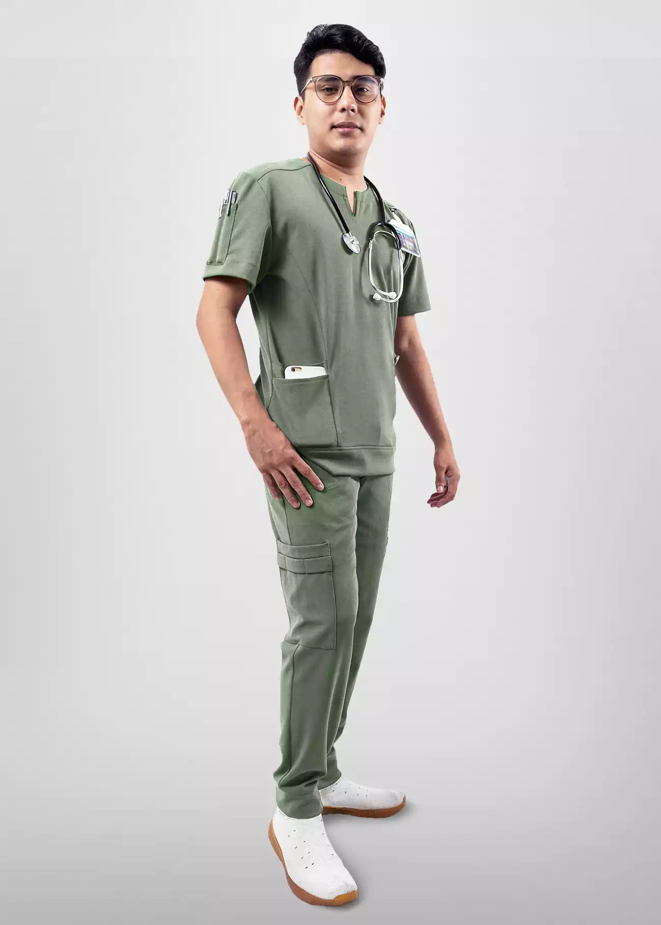 Men's Scrubs - Elza - Olive