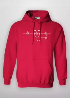 Hoodies Pullover HEARTBEAT HP207 Red Medical Apparel