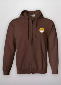 Hoodies Zip Up EMOJI MASK HZ304 Brown Medical Apparel